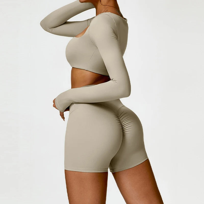 Pilates Set – Langarm-Top & Capri-Leggings | Tre Nove Milano