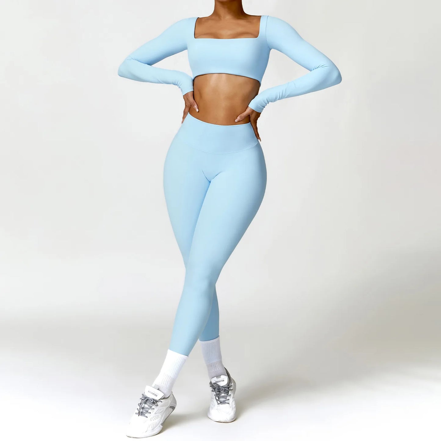 Pilates Set – Langarm-Top & Capri-Leggings | Tre Nove Milano