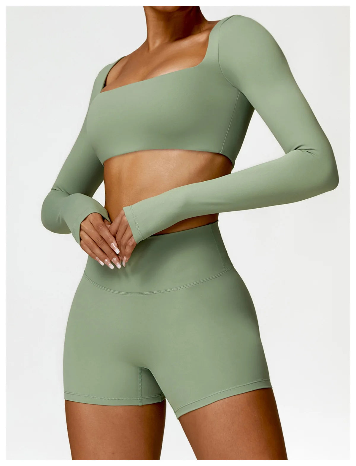 Pilates Set – Langarm-Top & Capri-Leggings | Tre Nove Milano