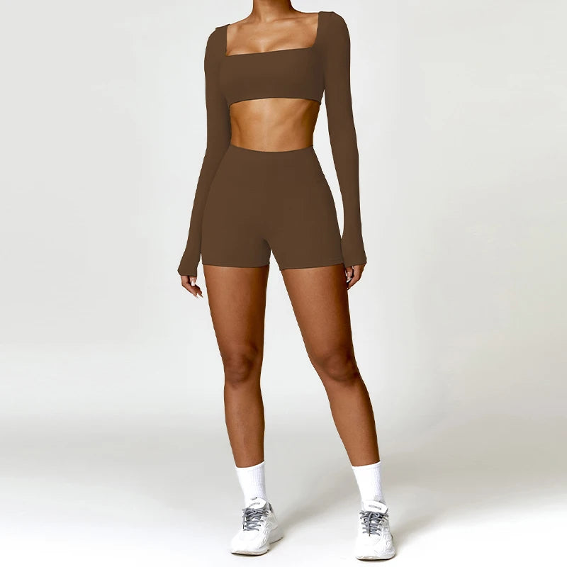 Pilates Set – Langarm-Top & Capri-Leggings | Tre Nove Milano
